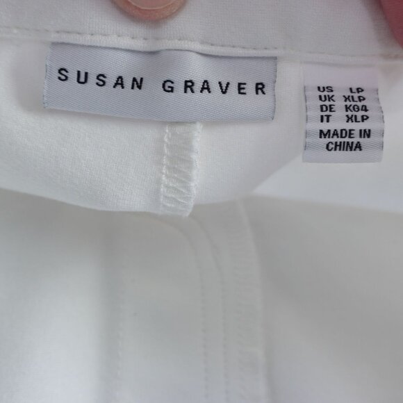 LN Susan Graver Smart Ponte Knit Sofia Straight Leg Crop Pants Sz PL Cream Petal - Picture 9 of 10